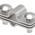 Průchozí svorka, drátěná tyč, 2 šrouby Inox V2A