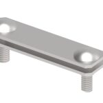 Diagonální svorka pro železnou obruč, 2 šrouby, Inox V4A