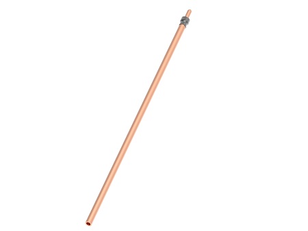 L-1500 poměděná zemnící tyč s 5/8" kolíkem, 250 mkm, kovaná