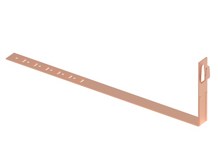 Držák slisovaného drátu s háčkem na střešní tašky L-415 Cu, rovný