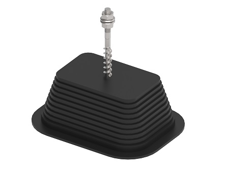 Plastový držák s betonem pro kabelové žlaby H-160 Inox/Pl